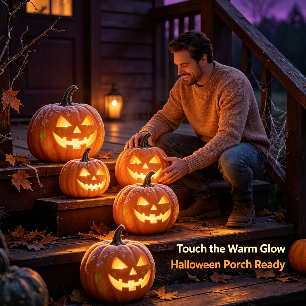 🎃5 Spooky Pumpkin Lights Halloween Decor Set
