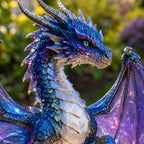 Amethyst Crystal Dragon Solar Garden Light, LED Dragon Statue Outdoor Yard Patio Decor