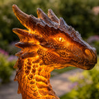 Amethyst Crystal Dragon Solar Garden Light, LED Dragon Statue Outdoor Yard Patio Decor