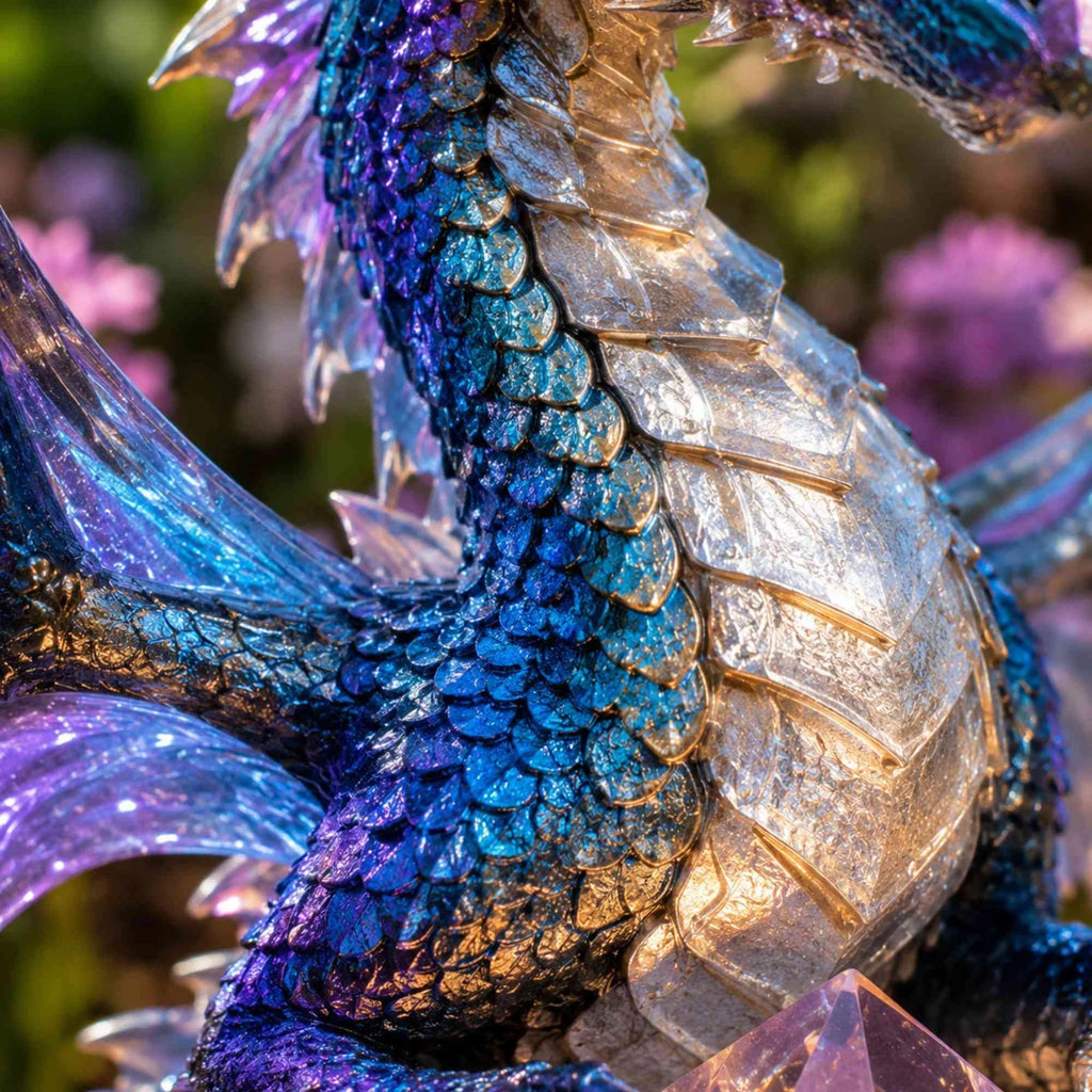 Amethyst Crystal Dragon Solar Garden Light, LED Dragon Statue Outdoor Yard Patio Decor