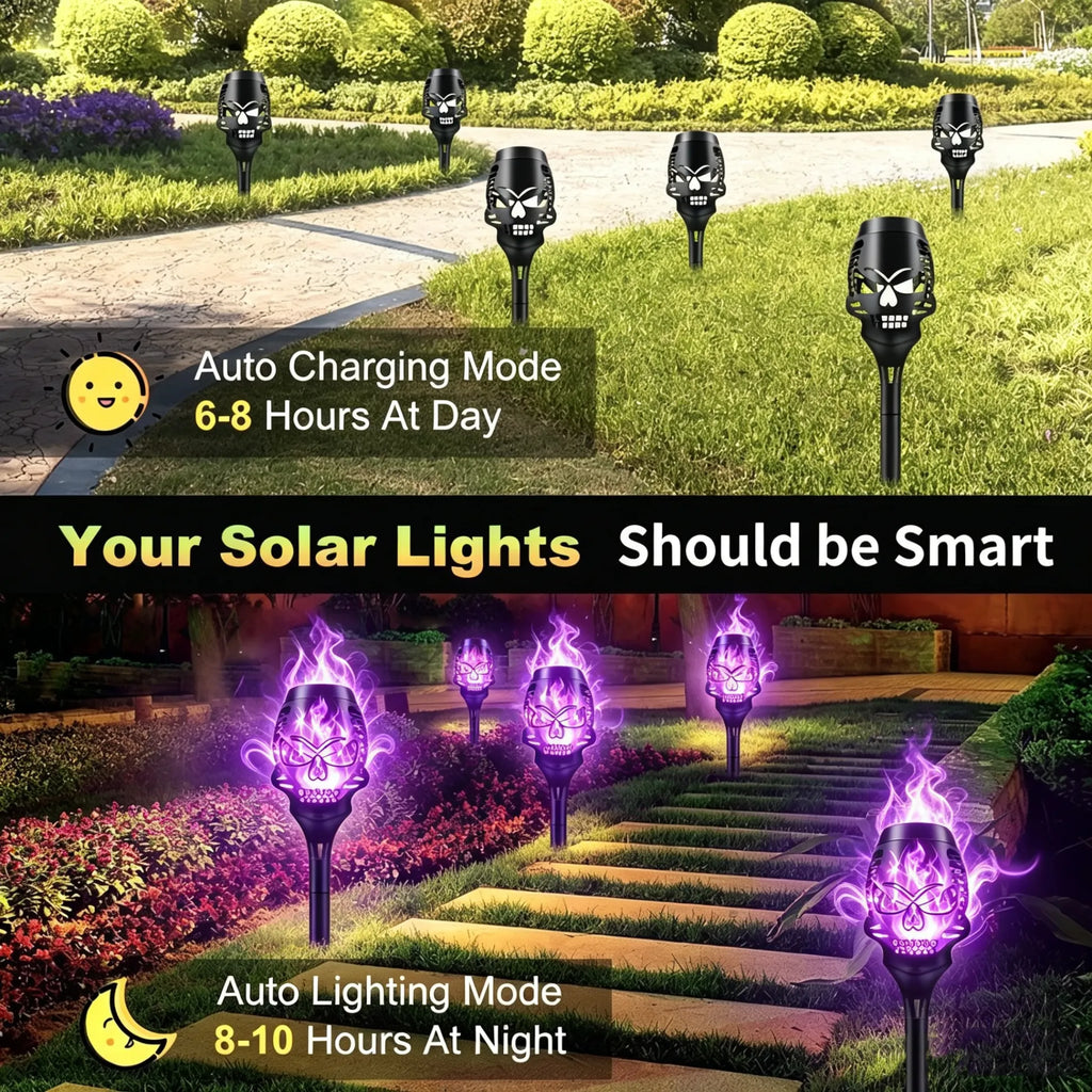 🔥Halloween Early Bird Special Sale 55% OFF🔥Halloween Solar Skull Flame Lights💀