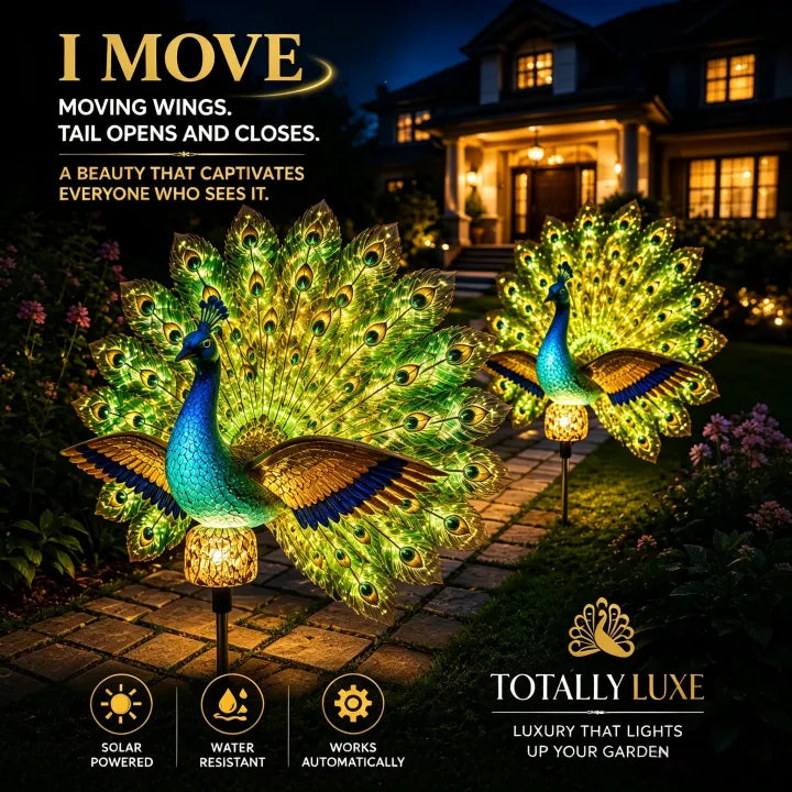 🔥 Last Day 50% OFF 🦚 Animated Solar Peacock Garden Sculpture