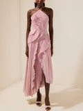 Women's Elegant Pleated Chiffon Dress