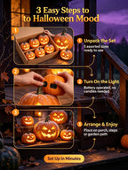 🎃5 Spooky Pumpkin Lights Halloween Decor Set