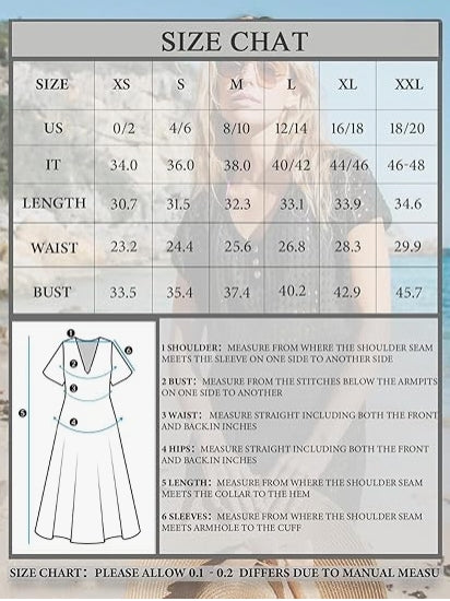 Women's Hollow Out V-Neck Cover-Up Beach Dress