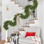 🎅🎄 Artificial Cedar Garland🌿Green Pine Garland for Table, Mantel, Wall – Perfect for Indoor & Outdoor Christmas Decorations