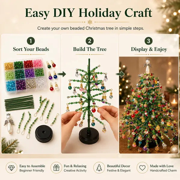 🎄✨ DIY Beaded Christmas Tree Kit – 🎅Create Your Own Sparkling Holiday Decoration(📦Buy 3 Free Shipping)