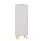 4-Drawer Mirrored Shoe Cabinet, Space-Saving Narrow Organizer with Flip Lids & Wood Legs, Hidden Storage for Up to 16 Pairs Of Shoes