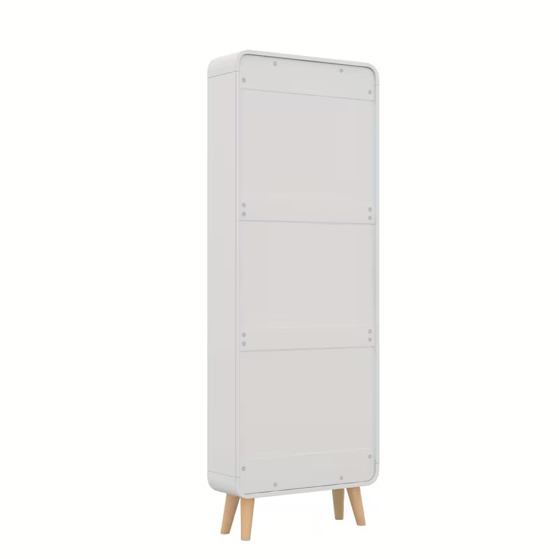 4-Drawer Mirrored Shoe Cabinet, Space-Saving Narrow Organizer with Flip Lids & Wood Legs, Hidden Storage for Up to 16 Pairs Of Shoes