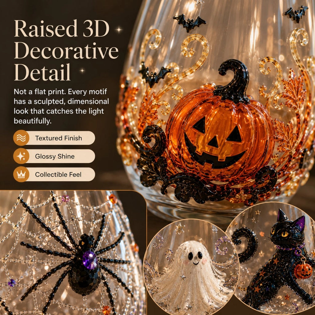 🔥 LAST DAY 40% OFF - 🎃 3D Halloween Glass Cups | Perfect for Parties & Cozy Fall Home Bars