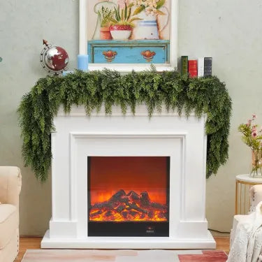 🎅🎄 Artificial Cedar Garland🌿Green Pine Garland for Table, Mantel, Wall – Perfect for Indoor & Outdoor Christmas Decorations