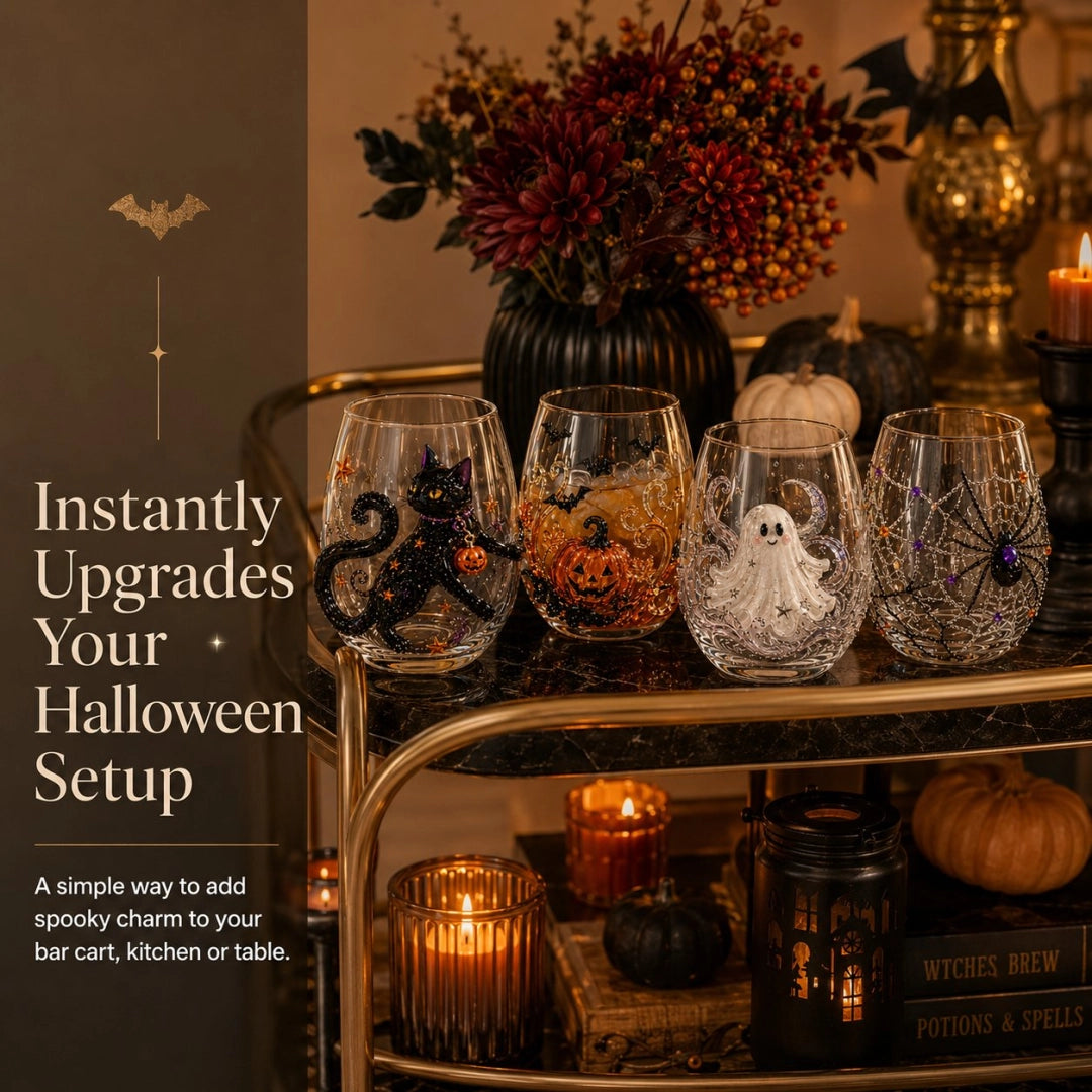 🔥 LAST DAY 40% OFF - 🎃 3D Halloween Glass Cups | Perfect for Parties & Cozy Fall Home Bars