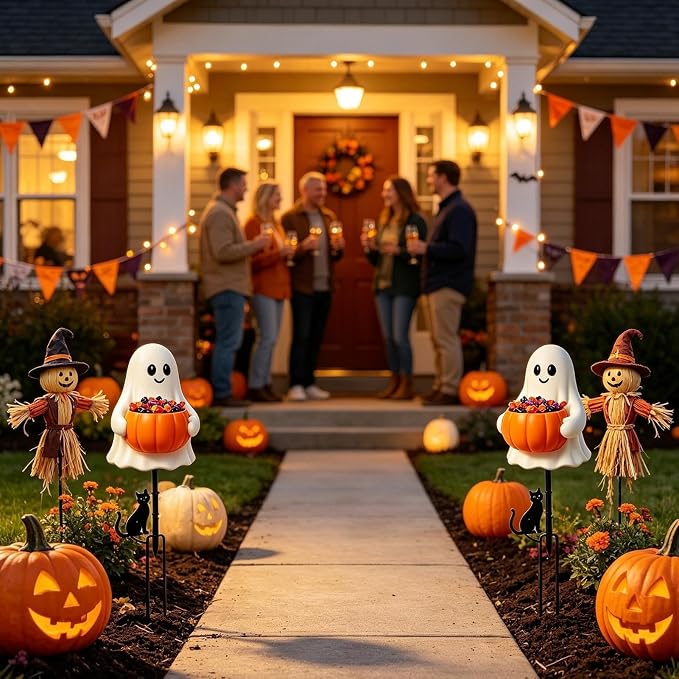 👻 Halloween Ghost Candy Holder Garden Stake