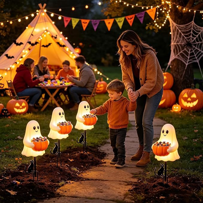 👻 Halloween Ghost Candy Holder Garden Stake
