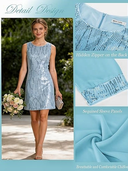 Women's Sequin Dress Two Piece Dress