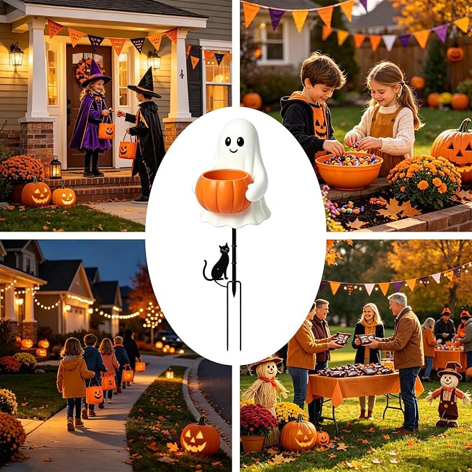 👻 Halloween Ghost Candy Holder Garden Stake