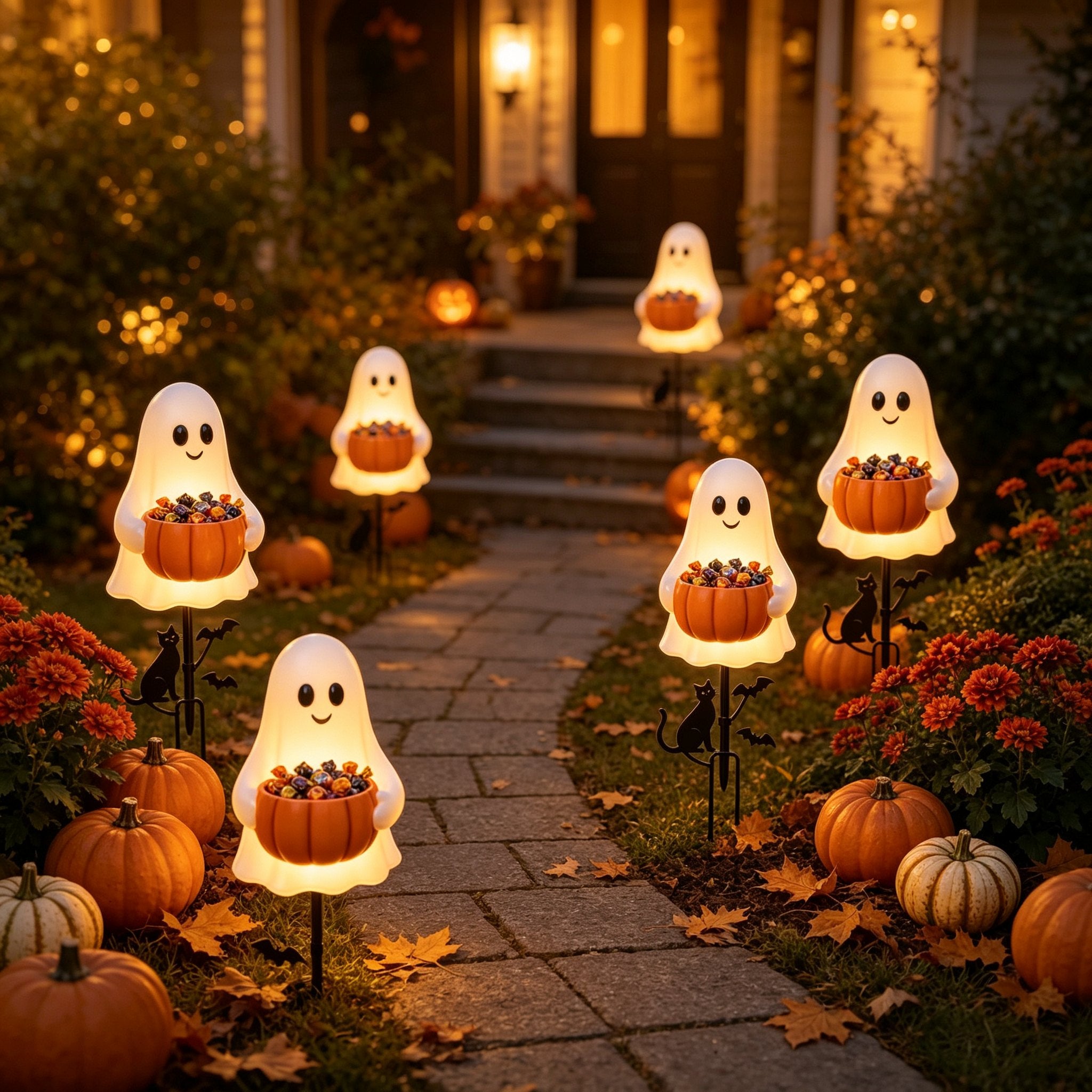 👻 Halloween Ghost Candy Holder Garden Stake