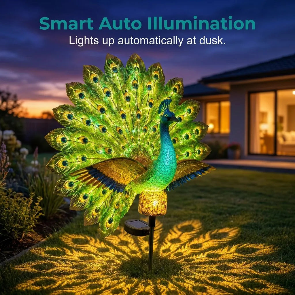 🔥 Last Day 50% OFF 🦚 Animated Solar Peacock Garden Sculpture