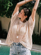 Sexy Hollow Short-Sleeve Sweater