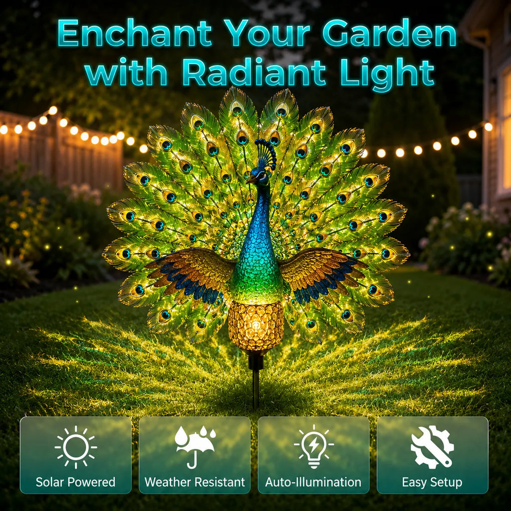 🔥 Last Day 50% OFF 🦚 Animated Solar Peacock Garden Sculpture