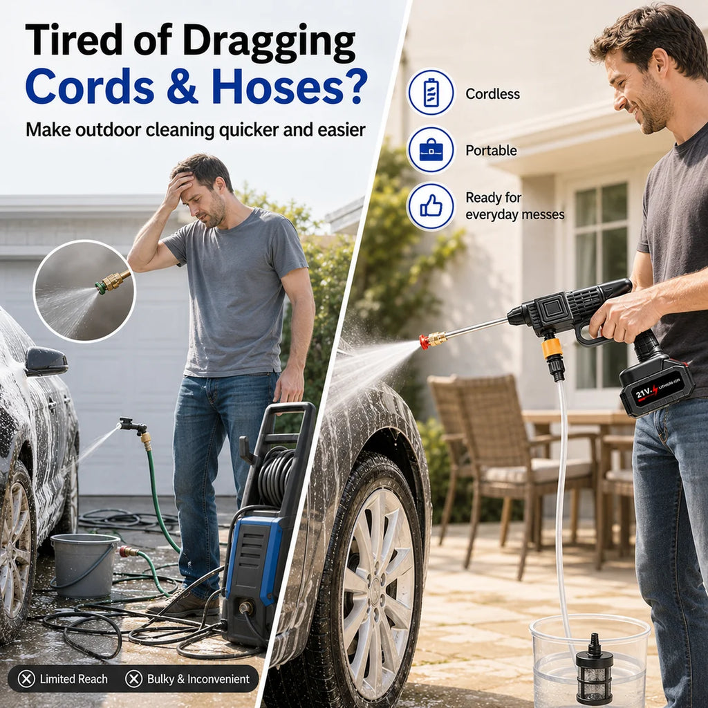 Cordless Pressure Washer Kit – Portable Cleaning for Cars, Patios & More