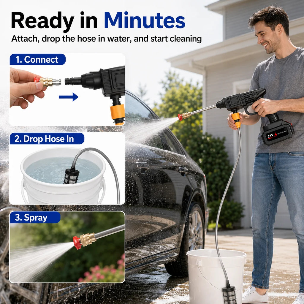 Cordless Pressure Washer Kit – Portable Cleaning for Cars, Patios & More