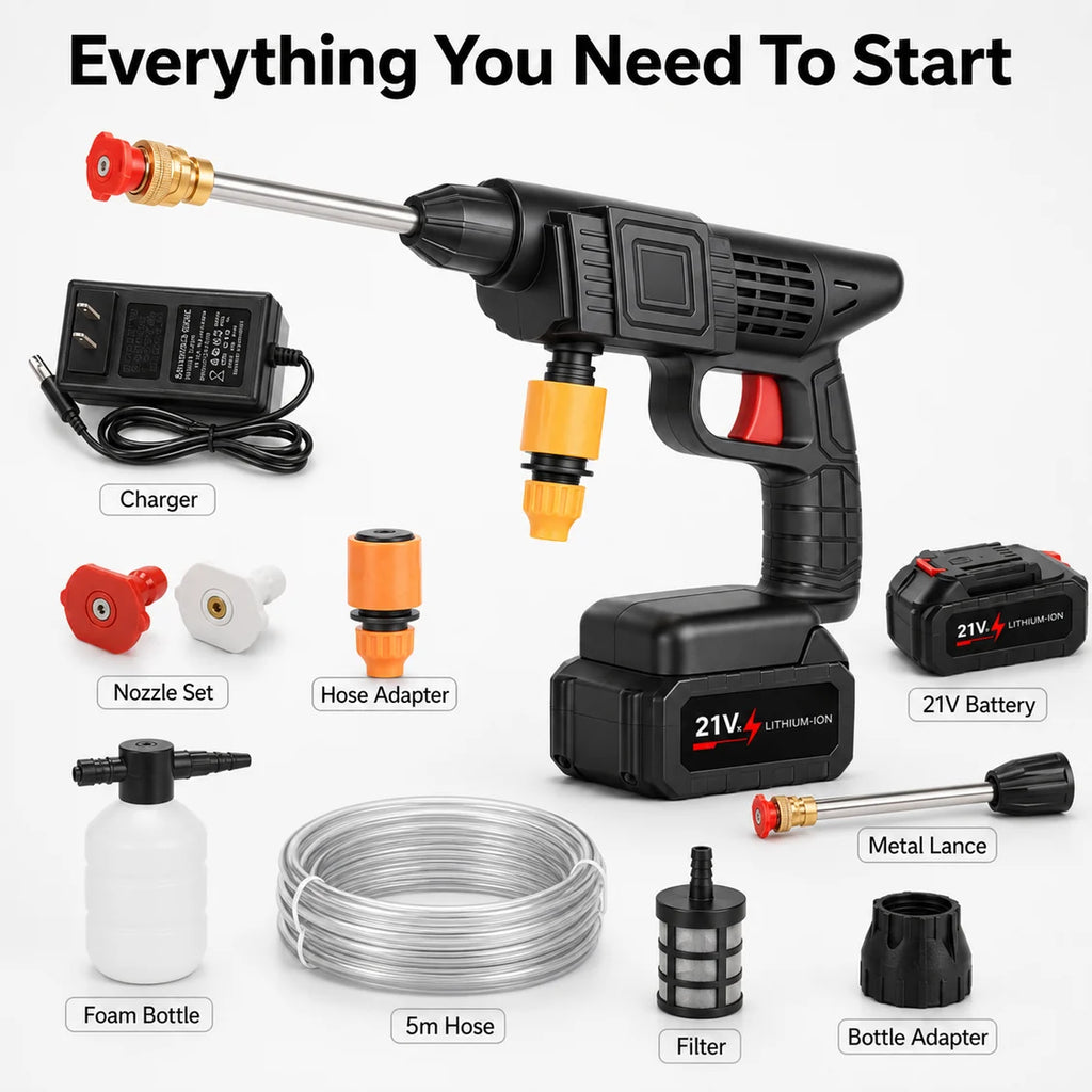 Cordless Pressure Washer Kit – Portable Cleaning for Cars, Patios & More