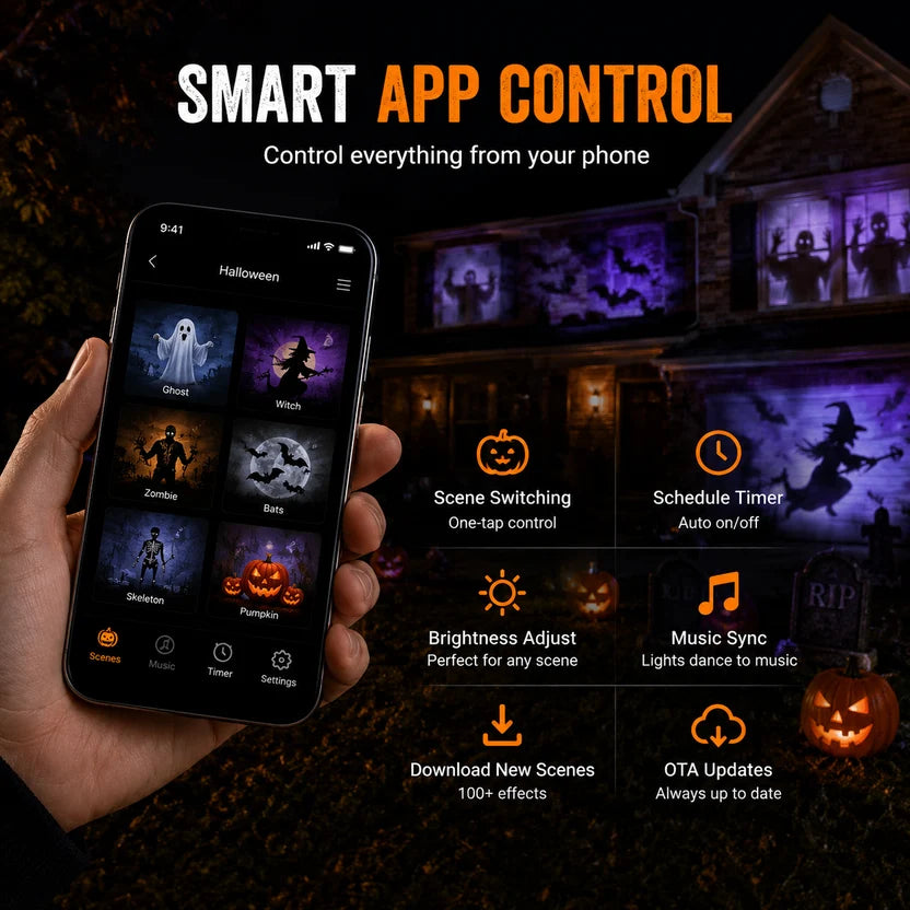 💀Smart Halloween Skull Projector