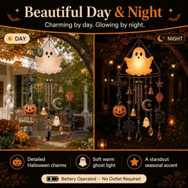 👻 Haunted Glow Ghost Wind Chime