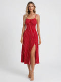 Summer Spaghetti Strap Slit Floral Dress