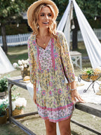 Spring/Summer Casual Bohemian Resort Style Floral Print Dress for Women