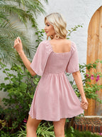 MONCEAU Womens Dresses 2026 Spring Summer Deep V Neck Elegant Cocktail Bow tie Mini Dress S-XL