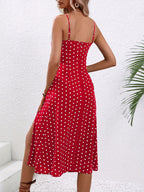 Summer Spaghetti Strap Slit Floral Dress