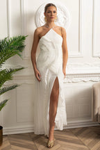 Women's Elegant Pleated Chiffon Dress