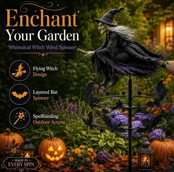 🔥Halloween Early Bird Offer: 50% off🧙‍♀️ The Enchanted Witch Garden Wind Spinner