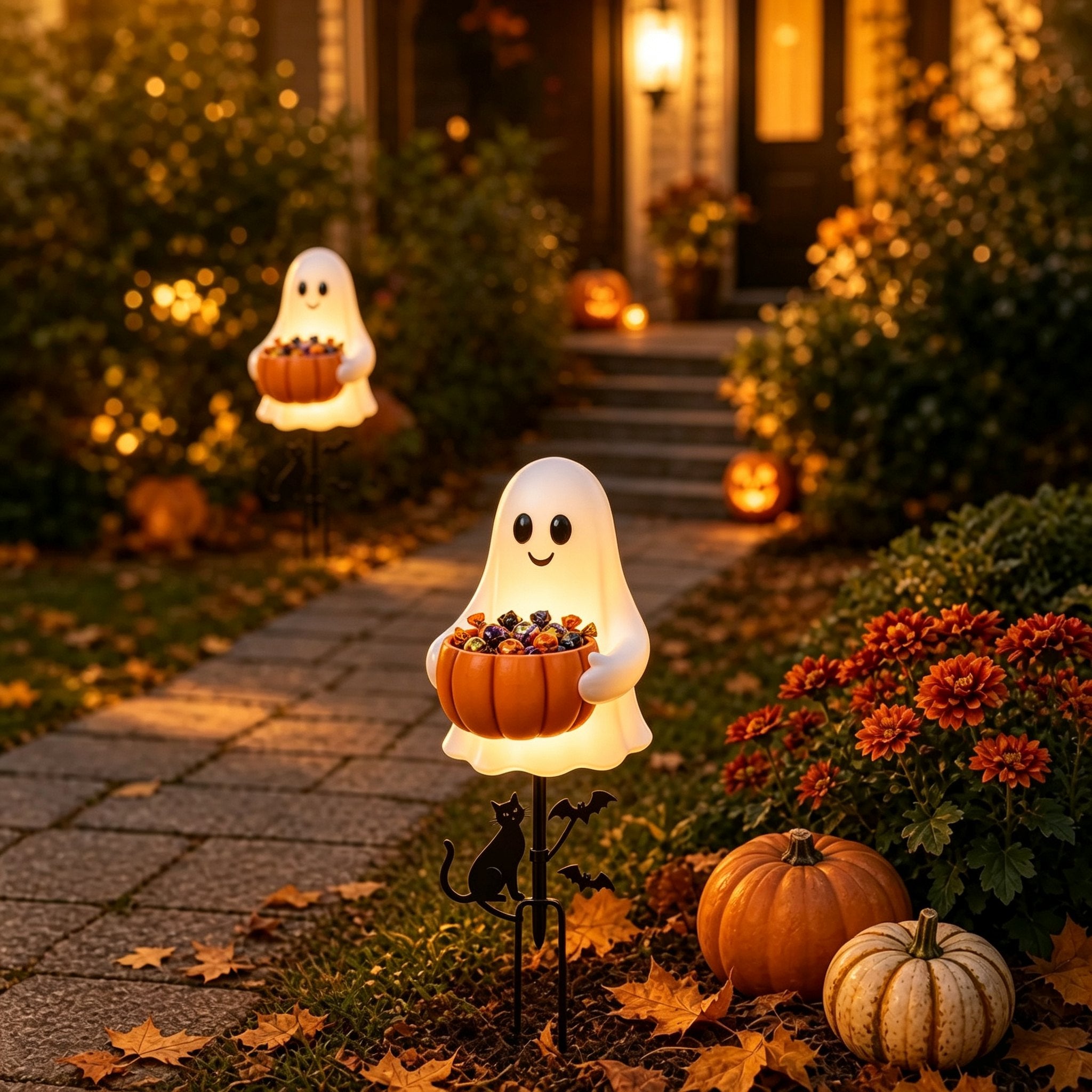 👻 Halloween Ghost Candy Holder Garden Stake