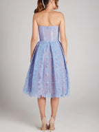 WOMEN'S STRAPLESS LACE MIDI DRESS