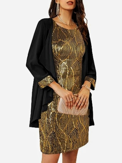 Women's Sequin Dress Two Piece Dress