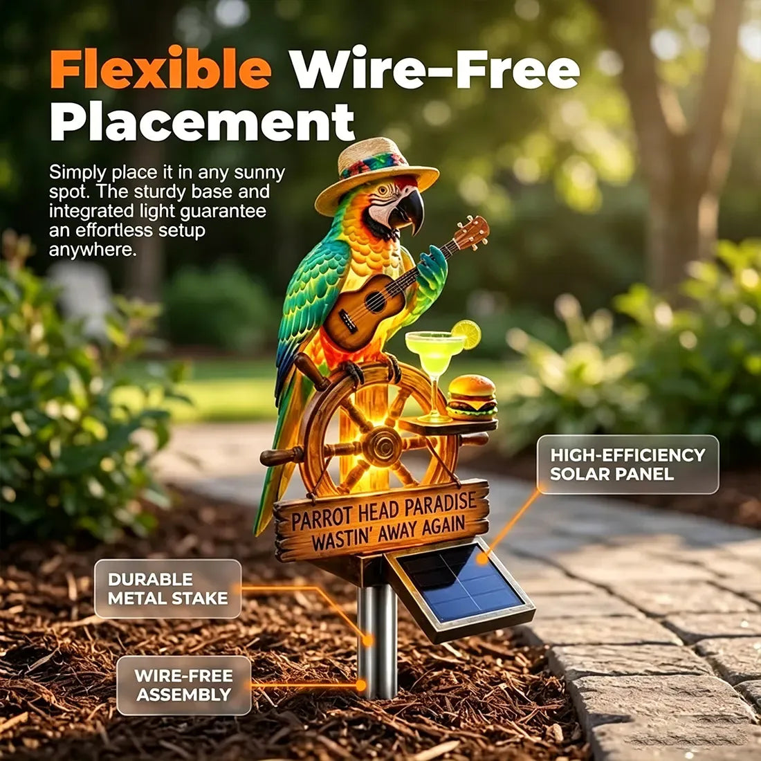 🔥Last Day 70% OFF🔥🌴 PARROT GUITAR SOLAR GARDEN LIGHT