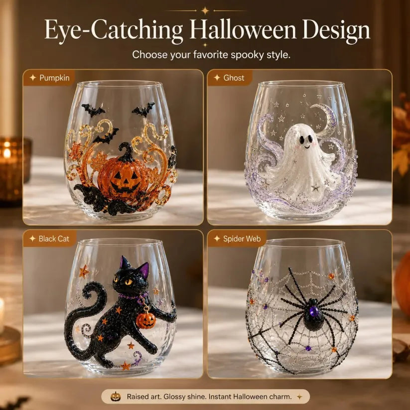 🔥 LAST DAY 40% OFF - 🎃 3D Halloween Glass Cups | Perfect for Parties & Cozy Fall Home Bars