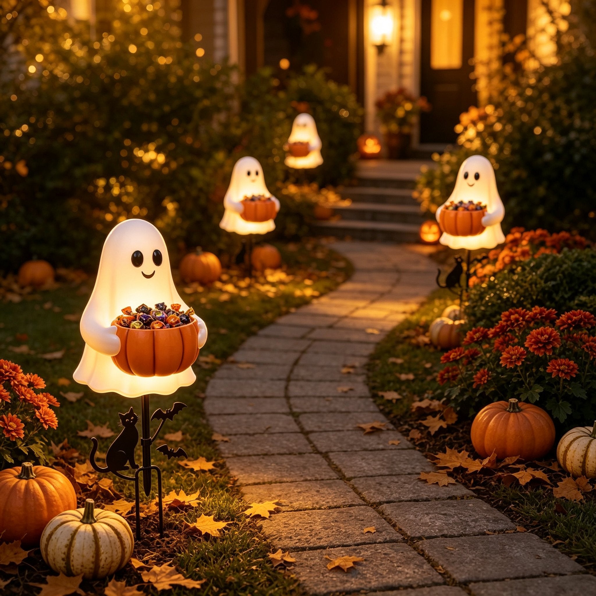 👻 Halloween Ghost Candy Holder Garden Stake