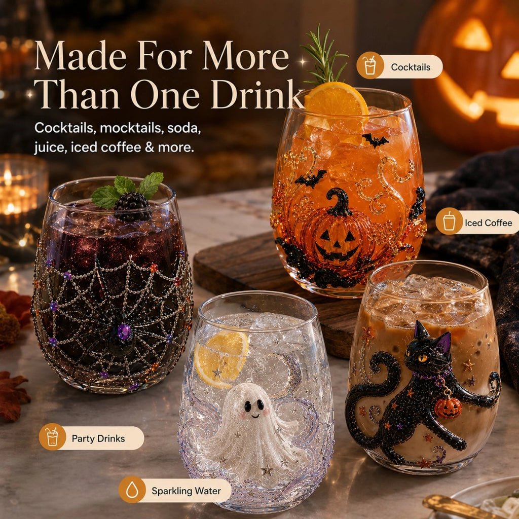 🔥 LAST DAY 40% OFF - 🎃 3D Halloween Glass Cups | Perfect for Parties & Cozy Fall Home Bars