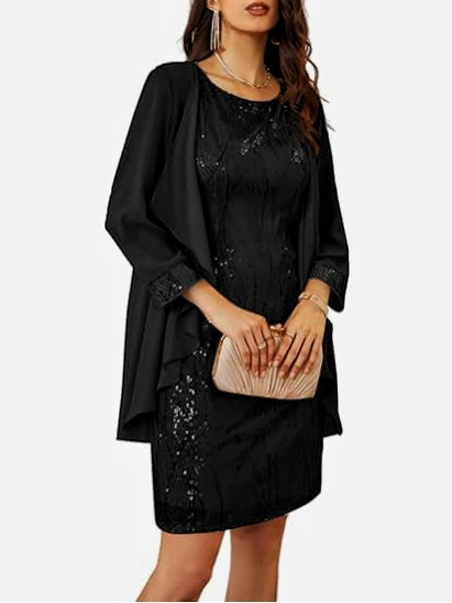 Women's Sequin Dress Two Piece Dress