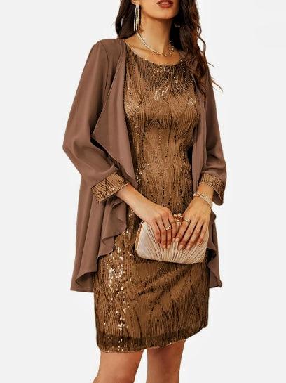 Women's Sequin Dress Two Piece Dress