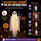 🎁HOT DEAL – Up to 49% OFF🔥Halloween Decorations OutdoorHanging Swing Ghost Halloween Decor with String Lights, Spooky Cute Ghosts Decorations for Front Porch Yard Tree