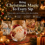 Magical Christmas 3D Glass Cup Collection – Santa, Reindeer, Snowman & Christmas Tree