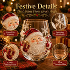 Magical Christmas 3D Glass Cup Collection – Santa, Reindeer, Snowman & Christmas Tree
