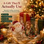Magical Christmas 3D Glass Cup Collection – Santa, Reindeer, Snowman & Christmas Tree