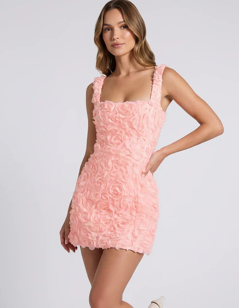 3D Floral Mini Dress